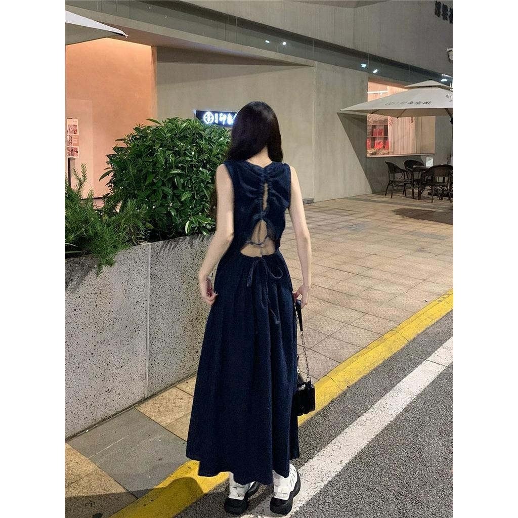 Áo Thun Trơn Cột Dây Vải Denim Ngắn Tay Thời Trang Đơn Giản 63240