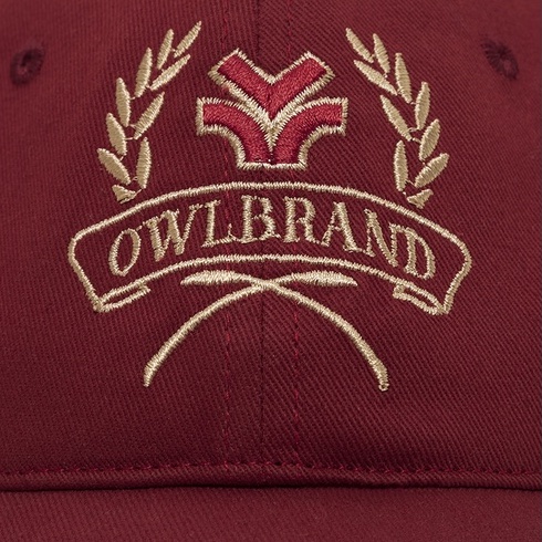 OWL BRAND ® LAUREL LOGO CAP - Mũ lưỡi cong hình thêu huy hiêu / Đỏ