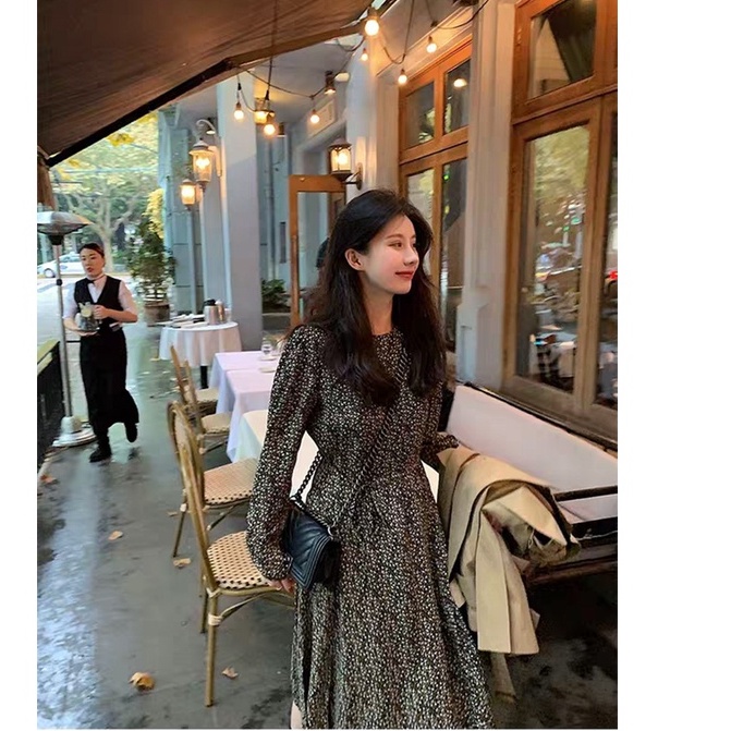 [CÓ SẴN] 💚 Váy hoa nhí dài tay chất liệu cao cấp mềm mát, phong cách retro đẹp mê 💚 | BigBuy360 - bigbuy360.vn