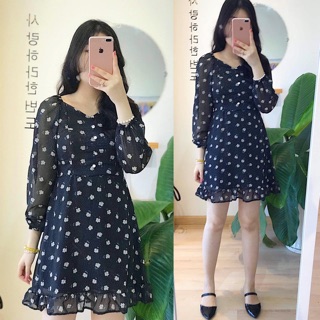 Đầm hoa chân bèo dễ thương - Hình thật