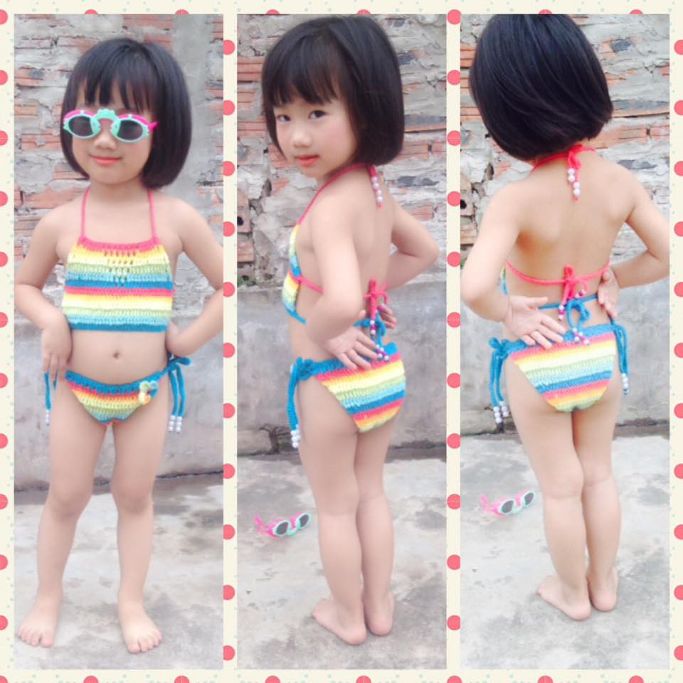 BIKINI CROCHET CHO BÉ GÁI.