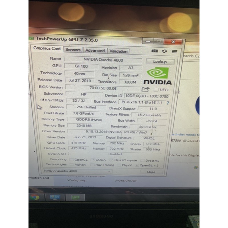 card màn hình NVIDIA Quadro 4000 2GB 256-Bit GDDR5