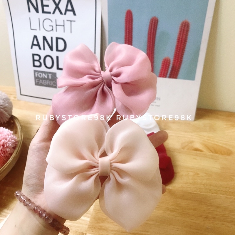 kẹp tóc nơ Mây tiểu thư kiêu sa ( size to )