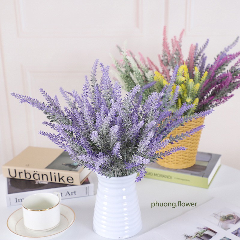 Cành hoa oải hương lavender giả 5 nhánh nhân tạo cắm trang trí tuyệt đẹp