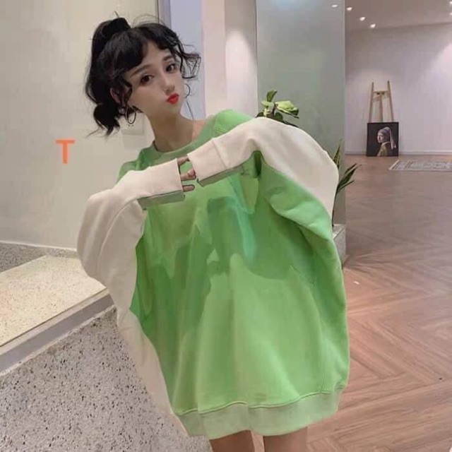 Áo sweater phối màu cute HANA59