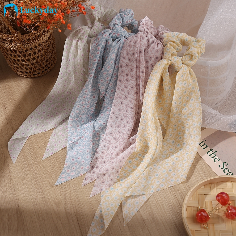 Dây Buộc Tóc Cao Su Co Giãn Đính Mặt Hoa Thời Trang Hàn Quốc Cho Nữ