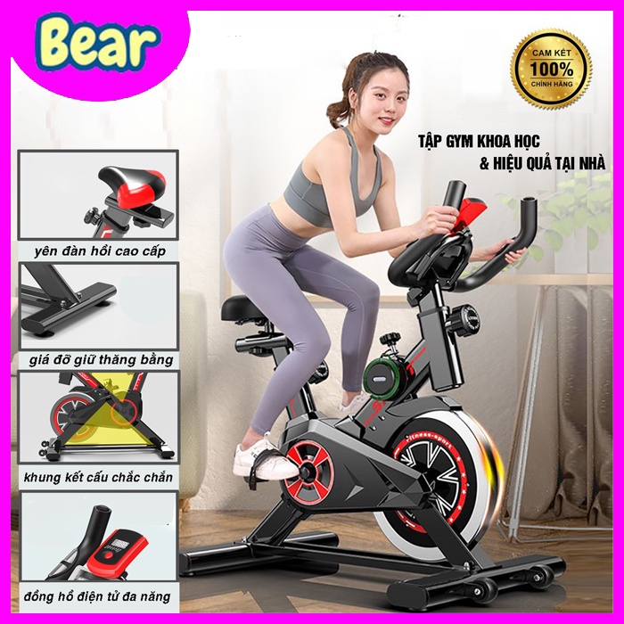 Xe đạp thể dục tại nhà JOBUR SPINBIKE GH - 600, hoạt động êm ái, tải trọng 100kg, hệ thống giảm sóc vượt trội