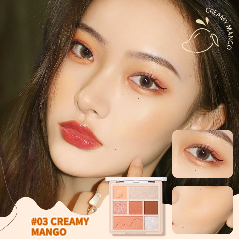 Bảng phấn mắt Focallure trang điểm má hồng bắt sáng 7 màu mềm lung linh 90g