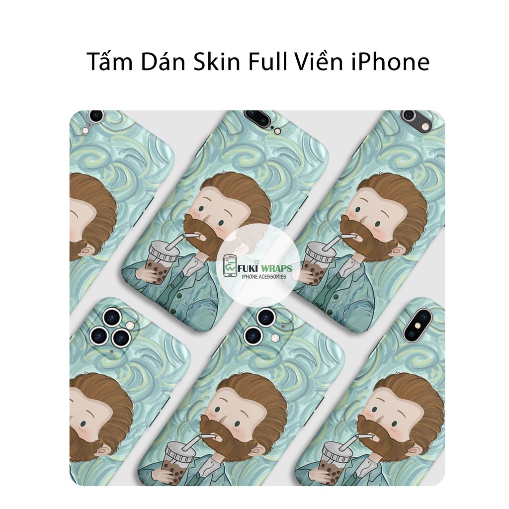 Tấm dán Skin Mặt Sau Trà Sữa FULL VIỀN Dành Cho 13prm , 12prm , 11prm , x, xsm, ip11 , ip12 , ip13 - FukiShop