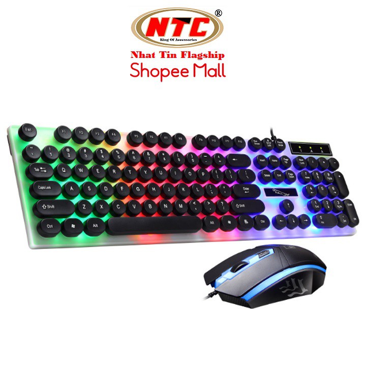 Bộ bàn phím giả cơ và chuột game dành cho game thủ NTComputer G21B led đa màu