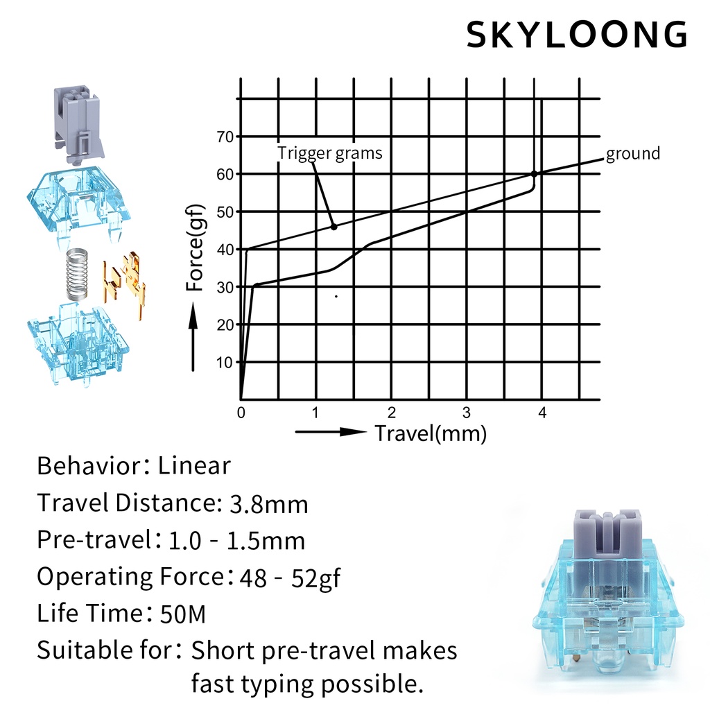 Set 35 Công Tắc Cơ Học SKYLOONG Glacier 5 Pin Chuyên Dụng