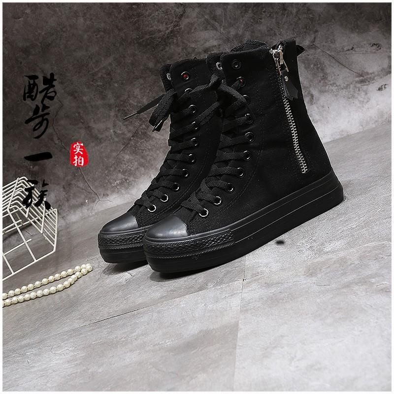 Giày thể thao Canvas cổ cao đế dày thời trang