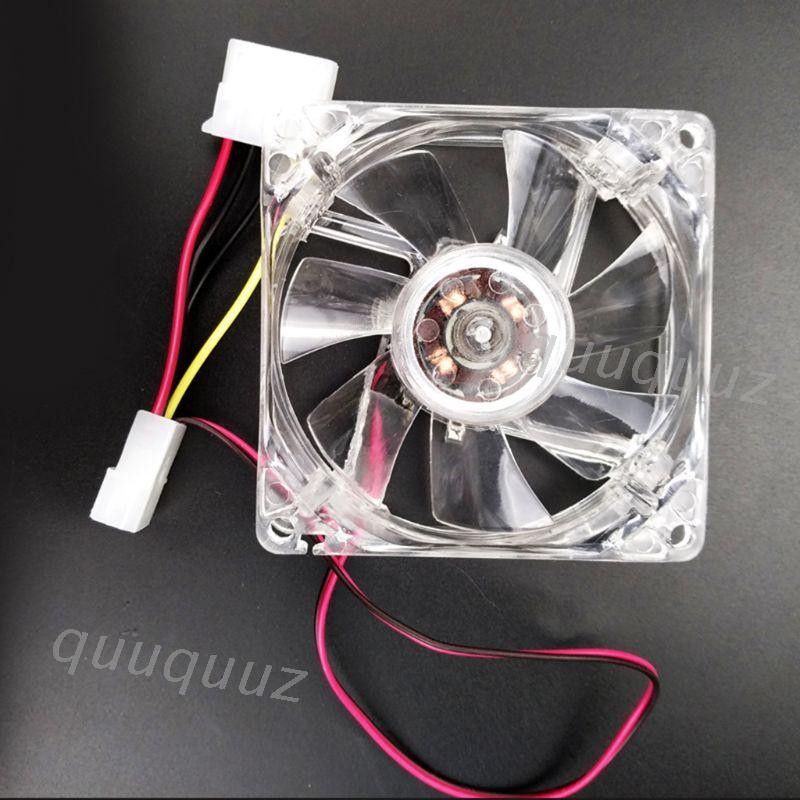 Quạt Tản Nhiệt 8cm Có Đèn Led Nhiều Màu Cho Pc 12v