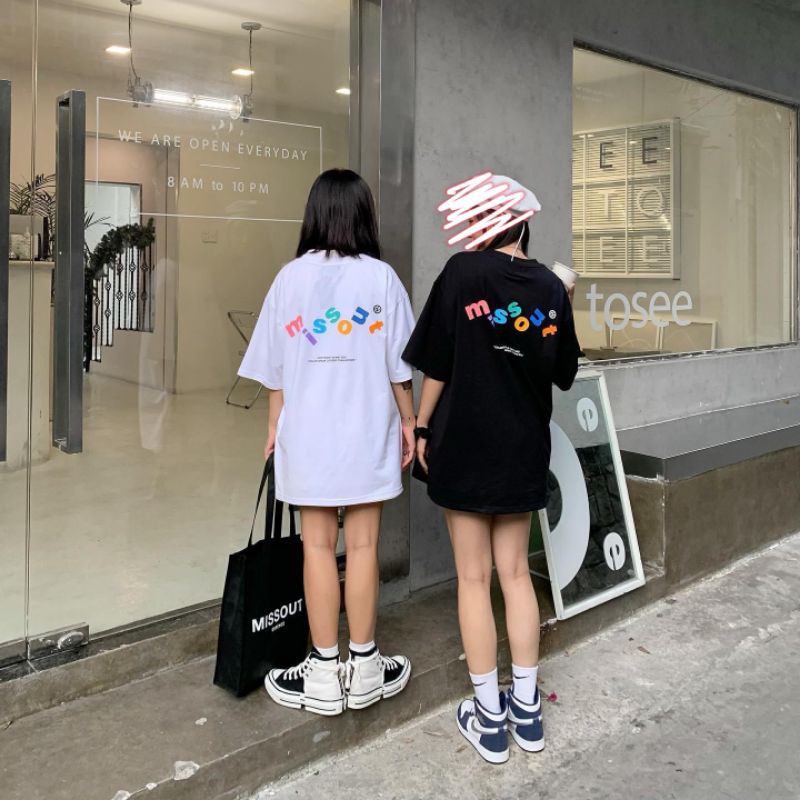 Áo Thun tay lỡ Unisex in Mis.sout nhiều màu