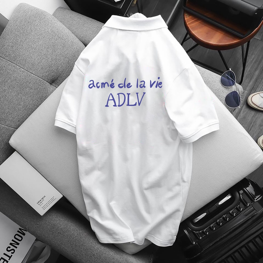 Áo Polo ADLV, Full Size Nam Nữ, áo thun có cổ trắng, đen, cổ trụ Unisex chất Thun Cá Sấu Poly Thái KKimshop