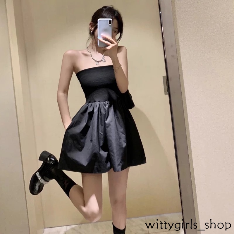Wittygirls-quần Short Giả Váy Ngắn Dáng Rộng Lưng Cao Mặc Mùa Hè