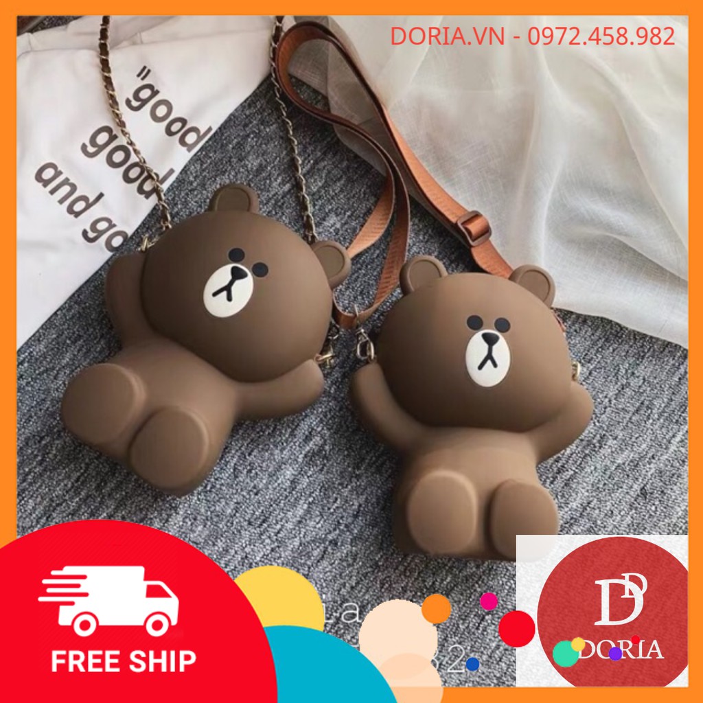 FREESHIP 50K Túi đeo chéo gấu Brown siêu xinh hot trend 2019 ( kèm 2 dây đeo) | BigBuy360 - bigbuy360.vn