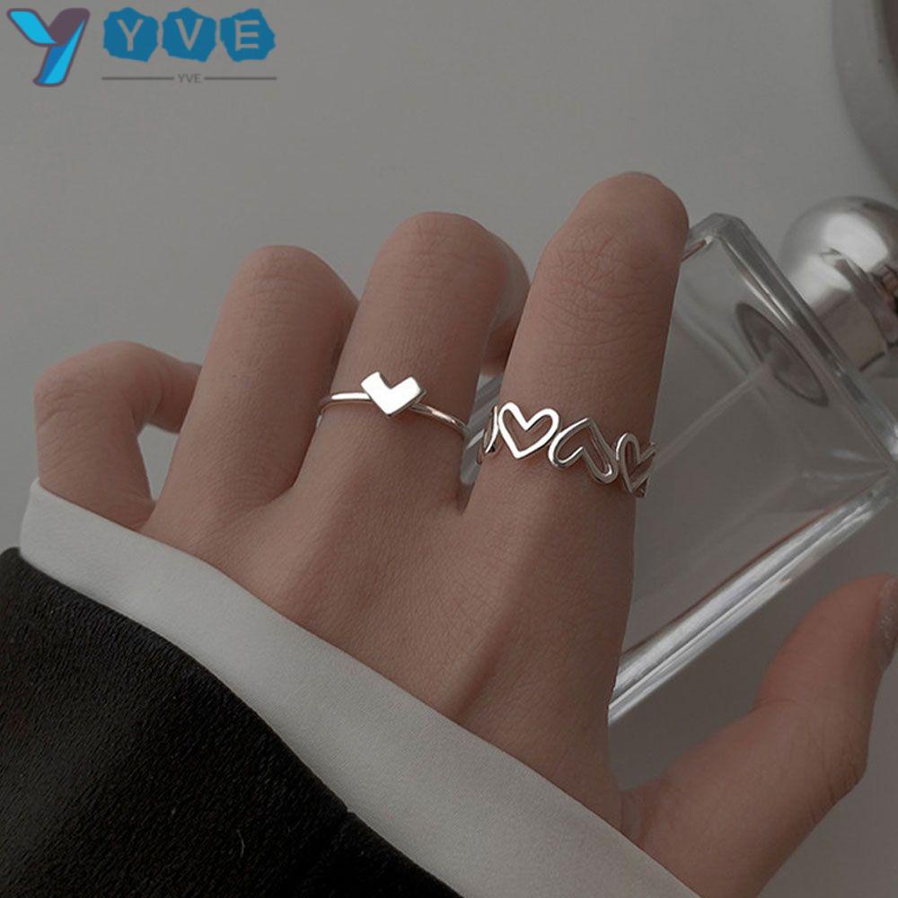 Nhẫn hở hình trái tim dễ thương có thể điều chỉnh