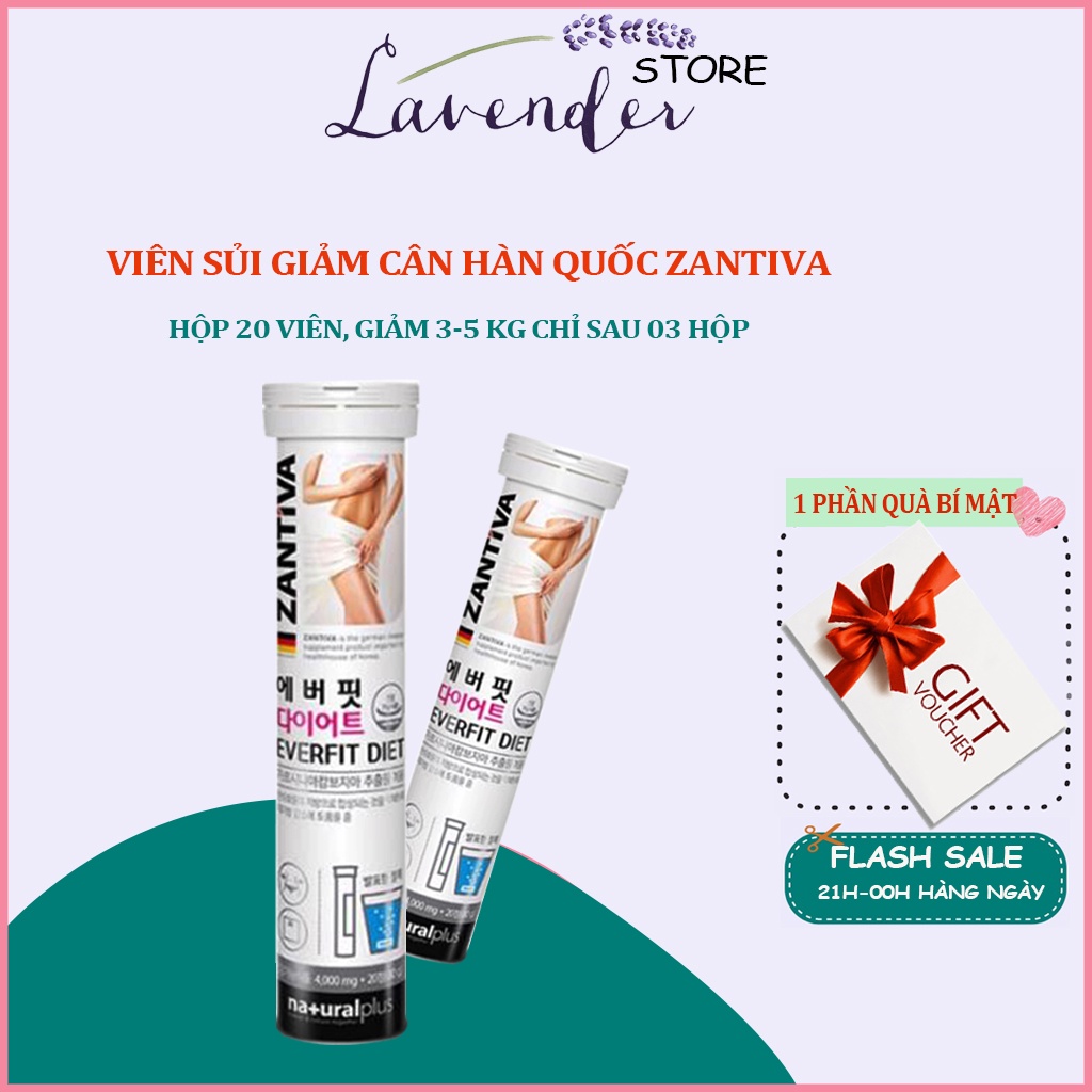 Viên sủi giảm cân Zantiva Chính hãng giảm béo cấp tốc giảm mỡ bụng hiệu quả 20 viên