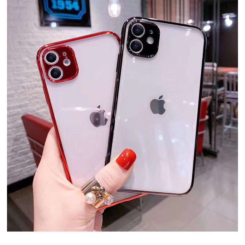 Ốp lưng iphone Lưng Trong Suốt viền xi cấp ip6/6plus/7plus/iphonex/iphone xs max/iphone 11/iphone 11pro/iphone 11promax