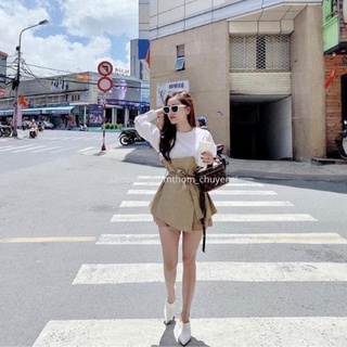 Áo sơ mi váy phối kaki
