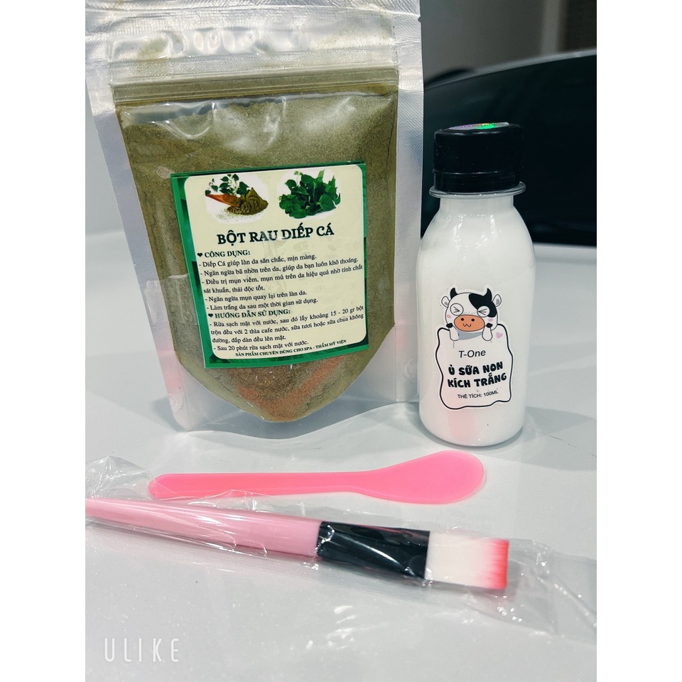 Combo ủ sữa bò + diếp cá 100g( tặng thìa trộn)