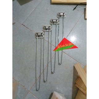 Bộ chân bàn gấp gọn 4 chân bằng sắt mạ kẽm cao 45cm