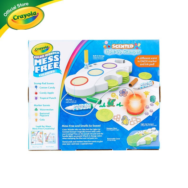 Bộ con dấu mùi thơm Crayola Color Wonder Free Scented Light up Stamper + Bút lông màu mini + giấy Color Wonder (752585)