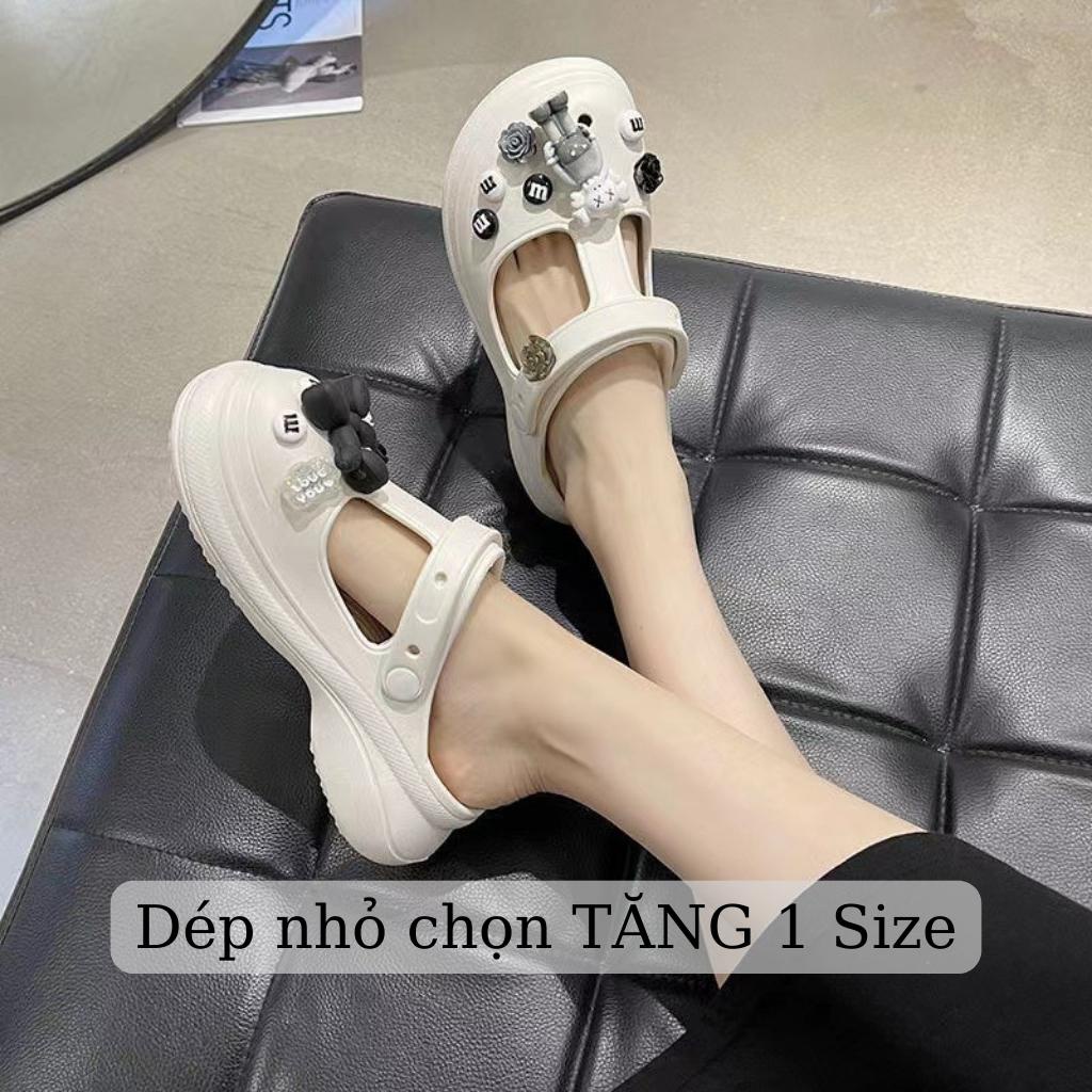 Dép cross Sandal Đế Dày Siêu Nhẹ, Tặng kèm 12 hình gắn Kaws 3D [ SỤC KHOÉT] Chọn tăng 1 size