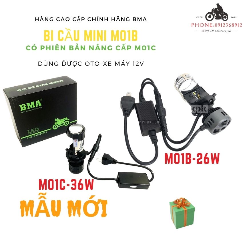 Đèn pha led bi cầu M01B chính hãng rtd ( bản 2020 có chụp phiên bản ver2 )