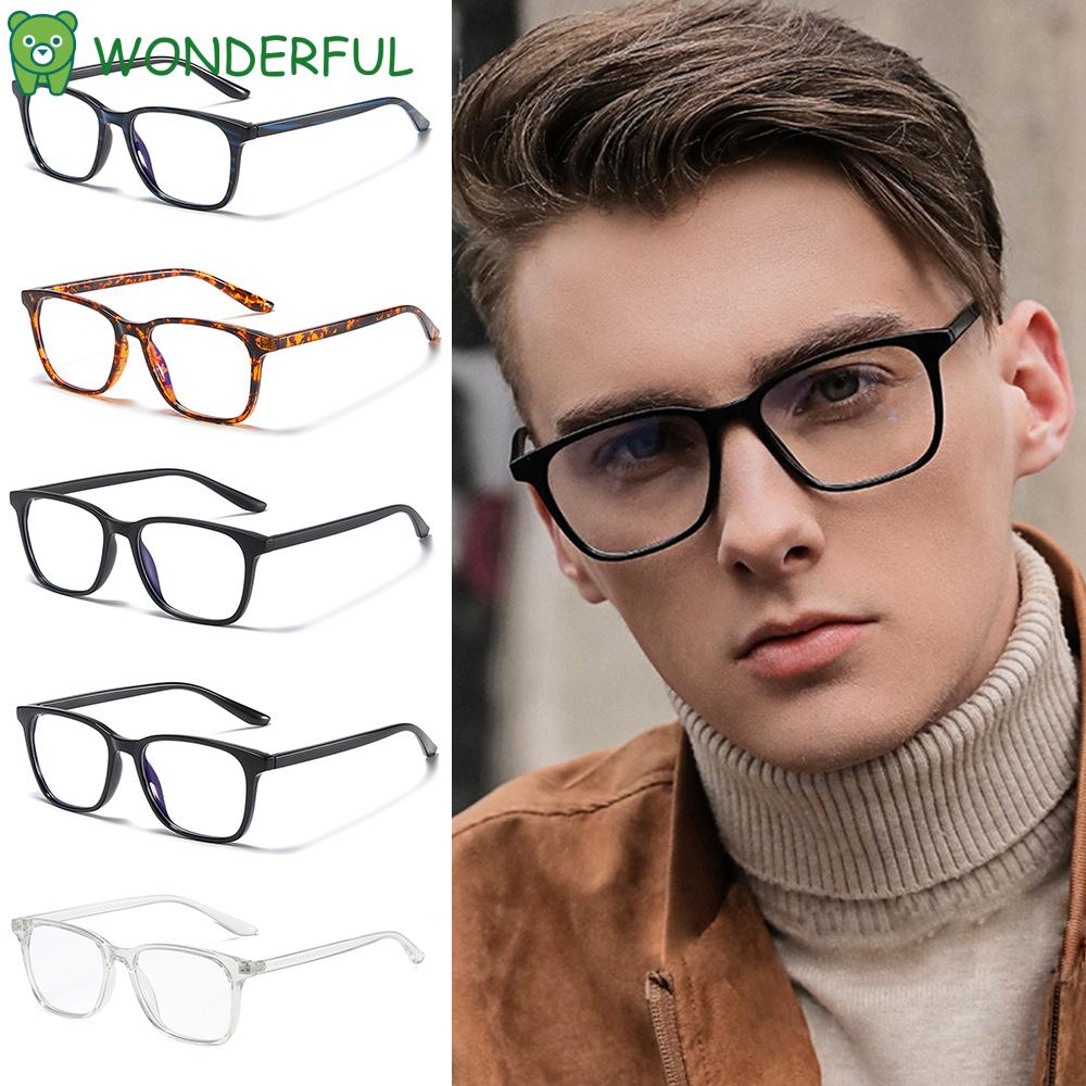 WONDERFUL Retro Frame Computer Glasses Lightweight Unisex Glasses Blue Light Blocking Vision Care Cut UV400 with Spring Hinges Nerd Reading...