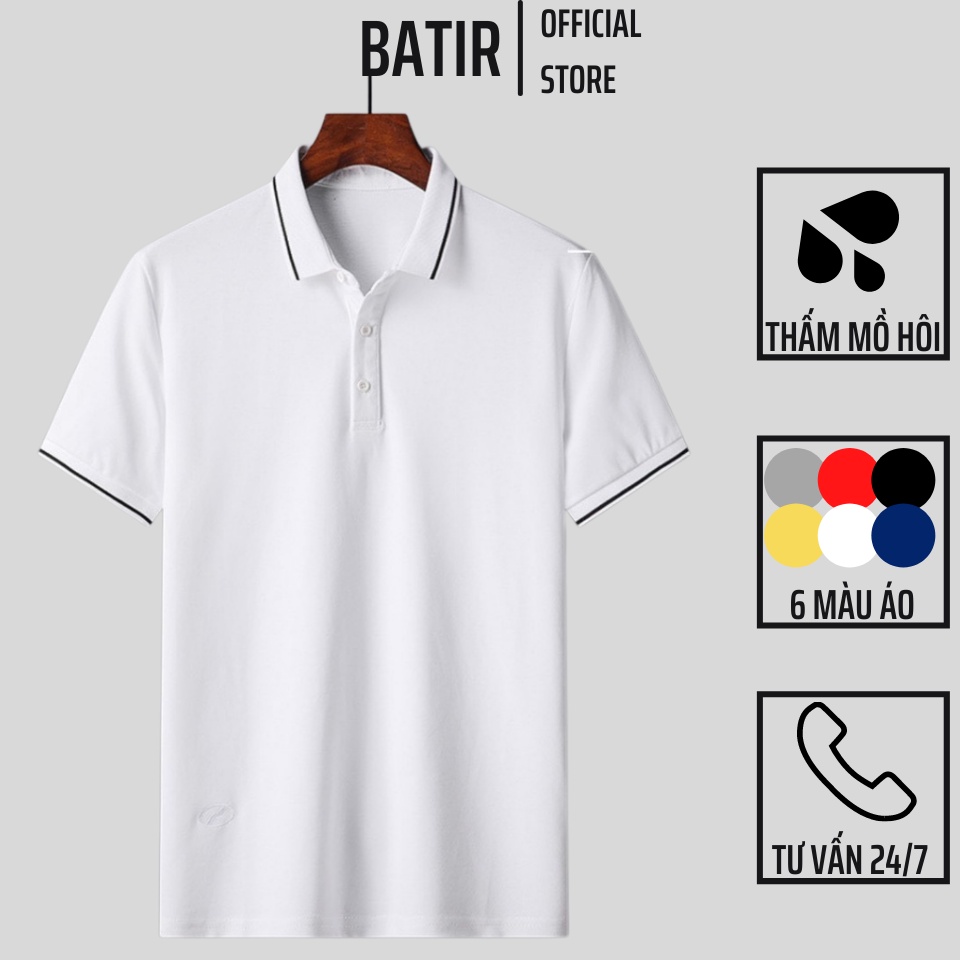 Áo polo cổ viền Nam BATIR có cổ bẻ đẹp tay ngắn áo Polo cao cấp giá rẻ
