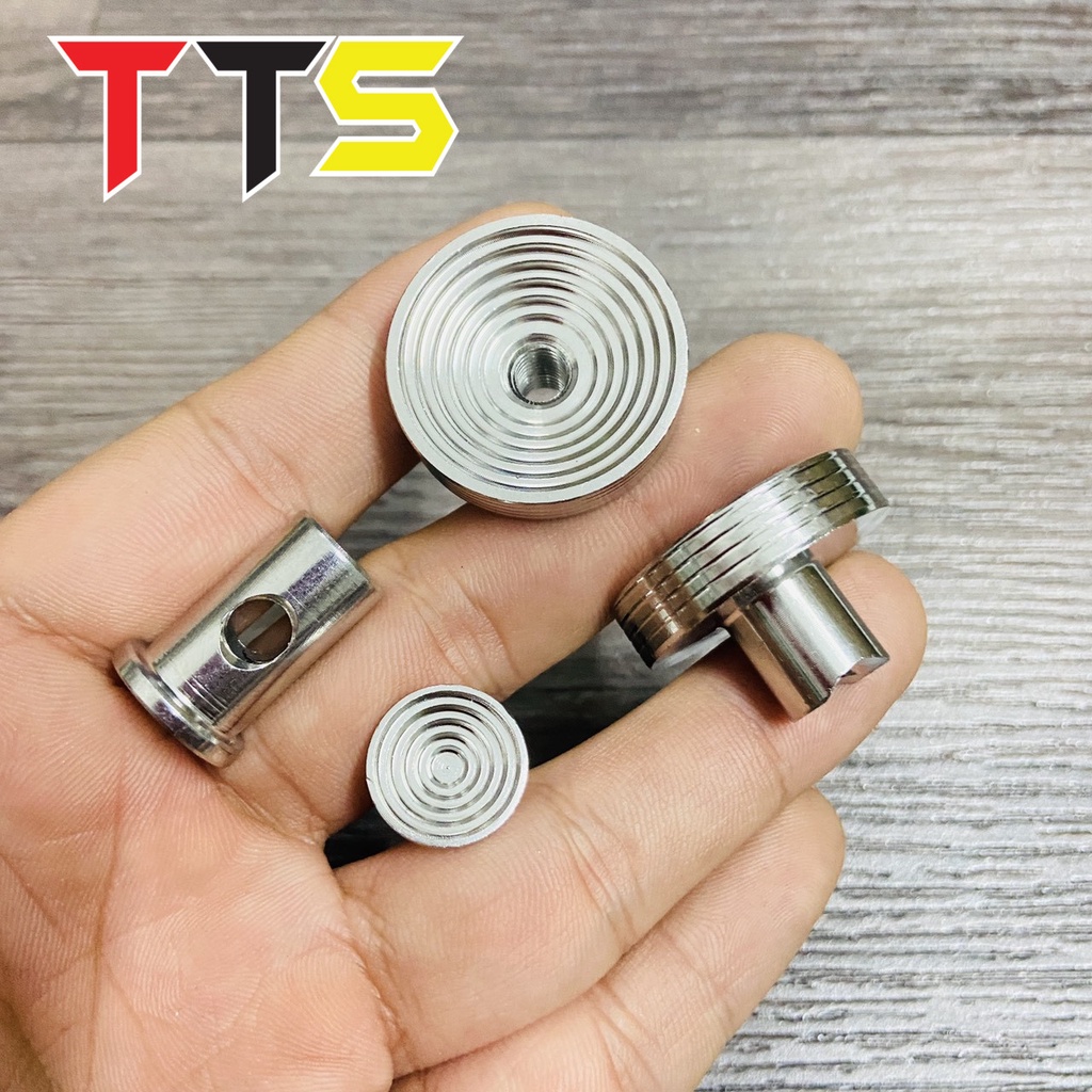 Ốc tăng thắng kèm chốt xỏ bát thắng đùm inox nguyên khối CNC lắp xe WAVE, DREAM, EXCITER, SIRIUS