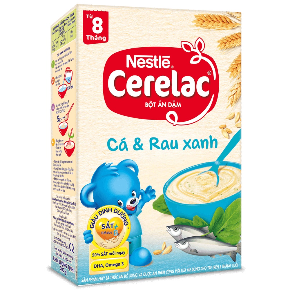 Bột ăn dặm Nestle Cerelac (đủ vị) 200g