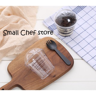 Set 5 cốc cốc nhựa có nắp cầu ( ko có thìa)