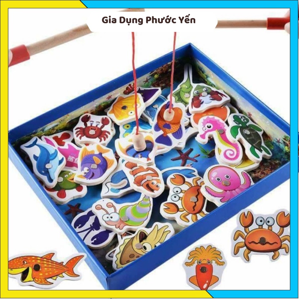 Bộ đồ chơi câu cá bằng gỗ