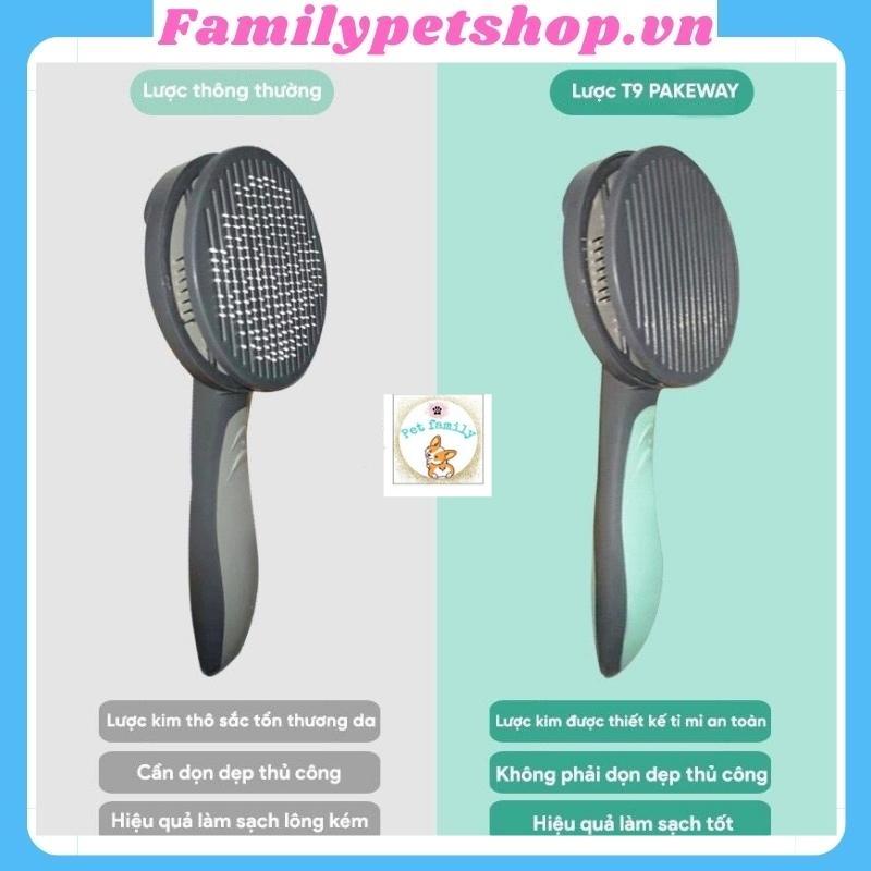 Lược chải lông cho chó mèo có nút bấm PAKEWAy chính hãng-familypetshop.vn