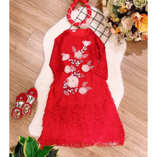 🌻🌻🌻ÁO DÀI REN BÉ GÁI CAO CẤP VỚI HÌNH THIÊU NỔI CAO CẤP🌸🌸🌸🌸
