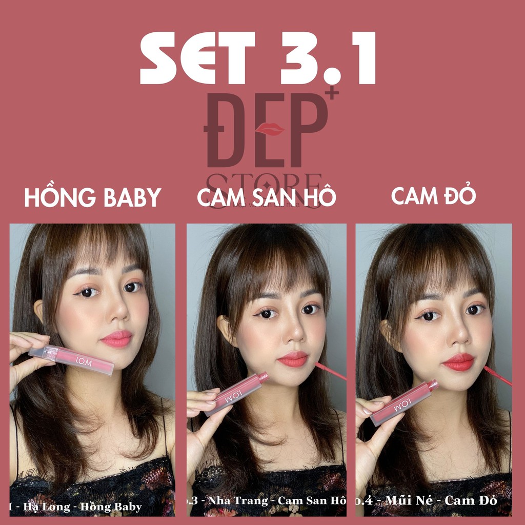 Set 3 Son Kem Lì Sgirls By M.O.I Chất Nhung lì - Nhiều Dưỡng - Mềm Mịn 4g