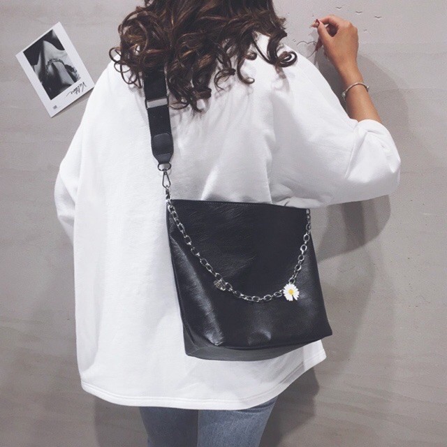 Túi đeo chéo nữ, túi đeo vai dây hoa cúc phong cách Hàn Quốc