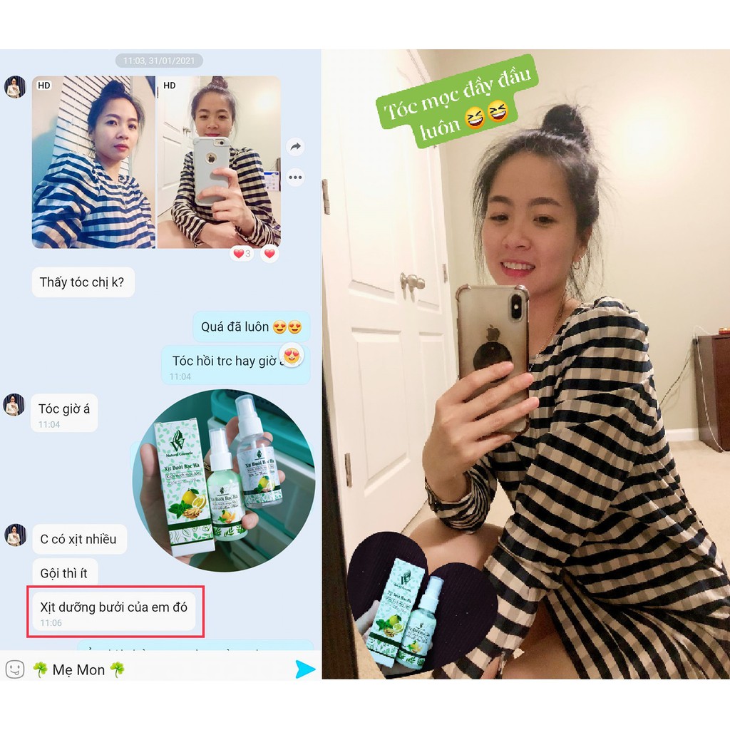 Xịt bưởi bạc hà/ Xịt quế sả chanh kích thích mọc tóc, ngăn rụng, kiềm dầu, chống bết tóc | BigBuy360 - bigbuy360.vn