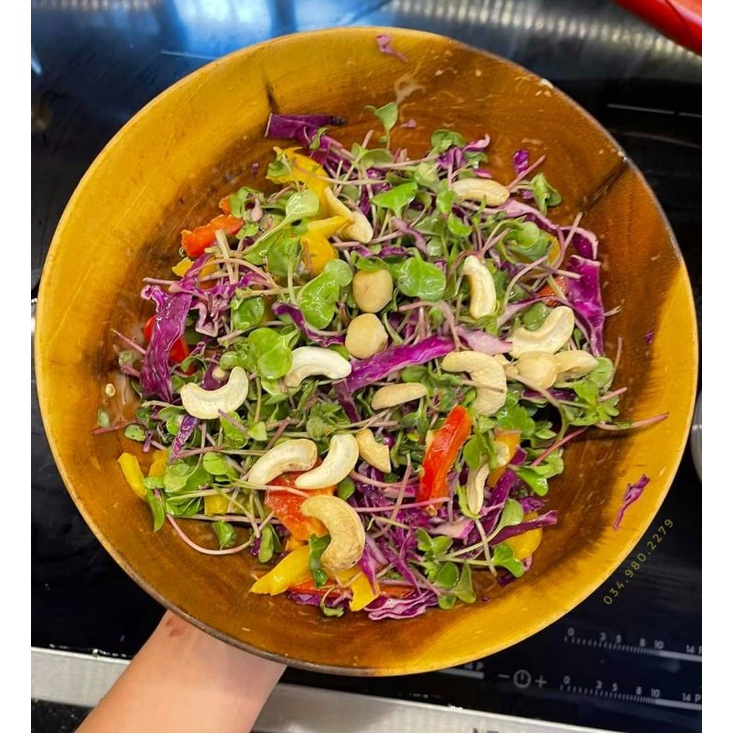 Bát tô gỗ size lớn chuyên dùng trộn salad, rau trộn, nộm, gỏi hoặc các món có nhiều nước sốt
