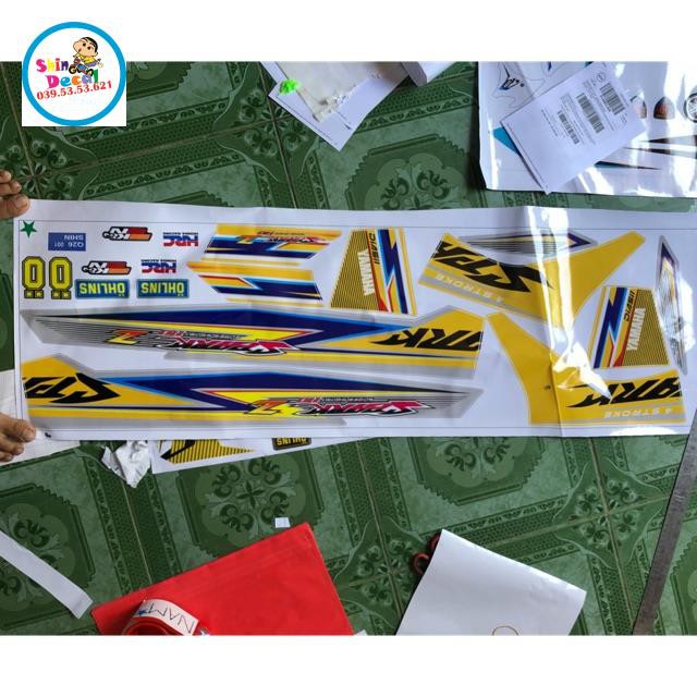 Tem rời sirius dán xe vàng bụng sau màu bạc