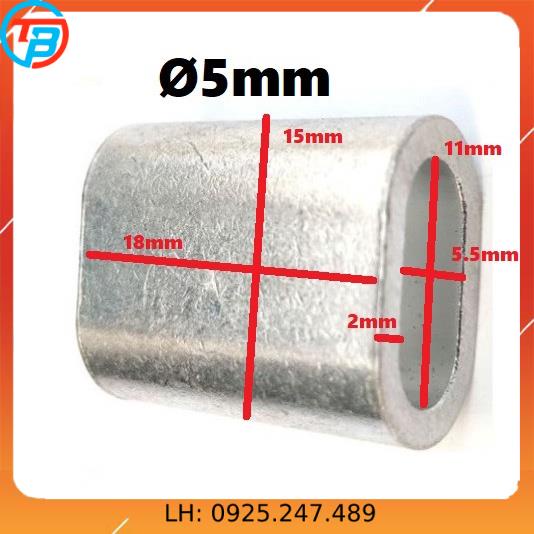 Cốt nhôm đầu nhôm khóa dây cáp [ Phi 5mm ] CÁP THÉP Thái Bình VinàN