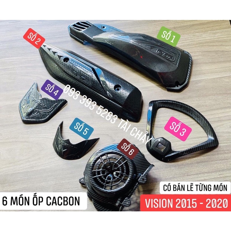 Combo 6 món cacbon cho xe Vision 2015 - 2020