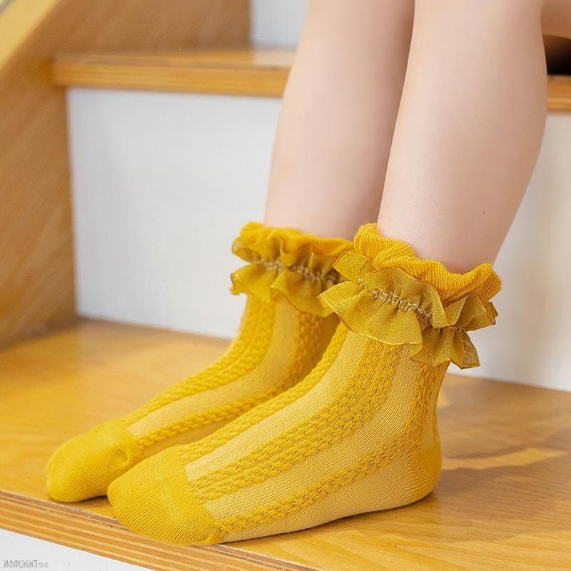Vớ Cotton Phối Ren Phong Cách Công Chúa Cho Bé Gái 1-5 Tuổi