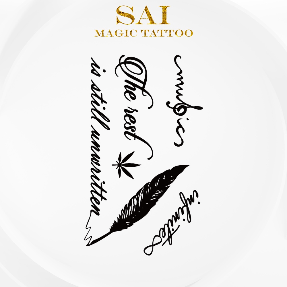 Miếng dán hình xăm tạm thời SAI MAGIC TATTOO 10CM×06CM chống thấm nước lâu trôi lên đến 2 tuần 006