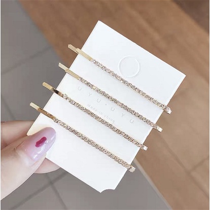 Set kẹp tóc đính đá thiết kế đơn giản phong cách Hàn quốc