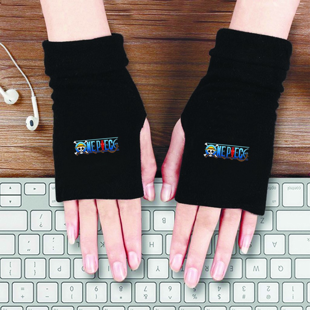 Găng tay len in hình Đảo Hải Tặc ONE PIECE anime chibi thời trang nam nữ ấm áp