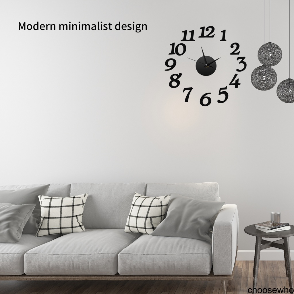 Diy Wall Clock 3D Decoration Sticker Home Office Decor